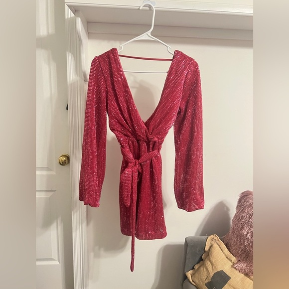 FINAL PRICE HELLO MOLLY STATIC MEMORY SEQUIN DRESS PINK - Picture 2 of 10